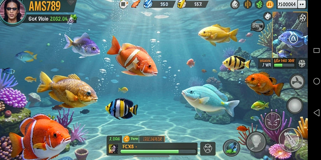 Tampilan gameplay AMS789 yang mendebarkan saat menangkap ikan.