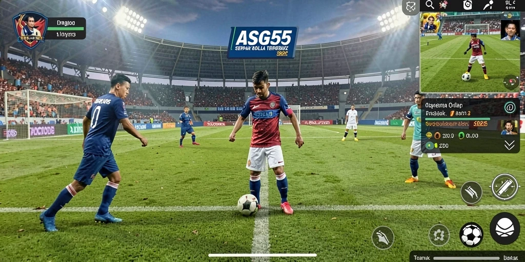 Tangkapan layar gameplay <strong>ASG55</strong> menampilkan pertandingan sepak bola yang intens.