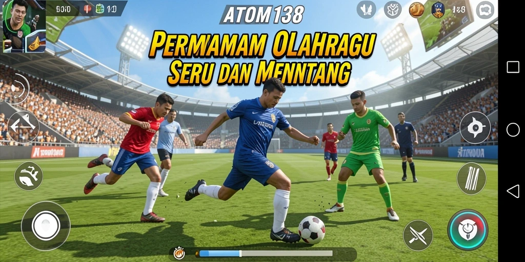 Tampilan gameplay ATOM138 yang mendebarkan dalam berbagai aktivitas olahraga.