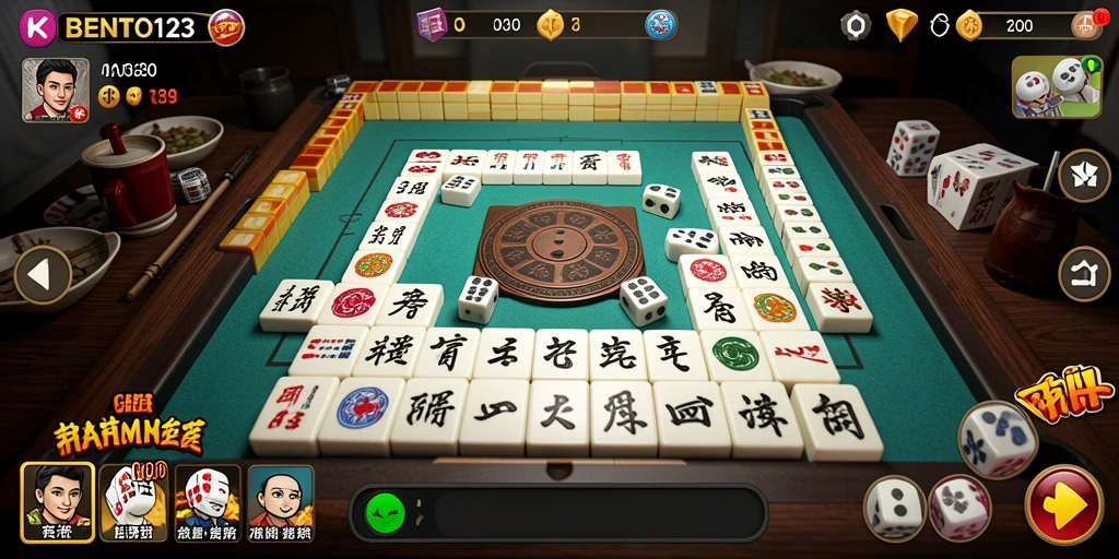 Tampilan screenshot utama BENTO123 dengan gameplay Mahjong yang seru.