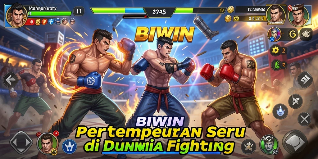 Screenshot utama BIWIN menampilkan aksi pertarungan yang intens dan grafis menawan.