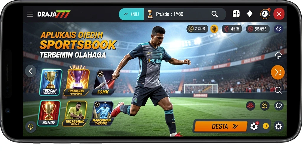 Screenshot utama DRAJA777 menampilkan tampilan taruhan olahraga yang menarik.