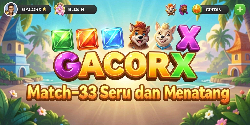 Screenshot utama GACORX menampilkan serunya gameplay Match-3.