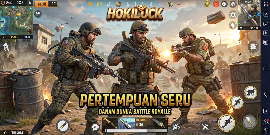 Tampilan gameplay seru HOKILUCK di arena Battle Royale.