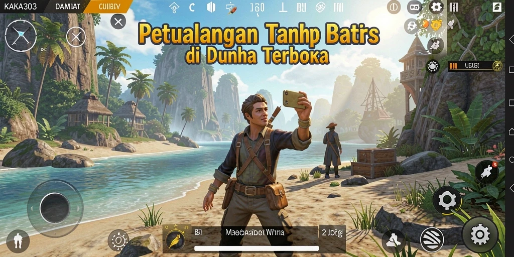 Screenshot gameplay KAKA303 menampilkan petualangan seru di dunia terbuka.