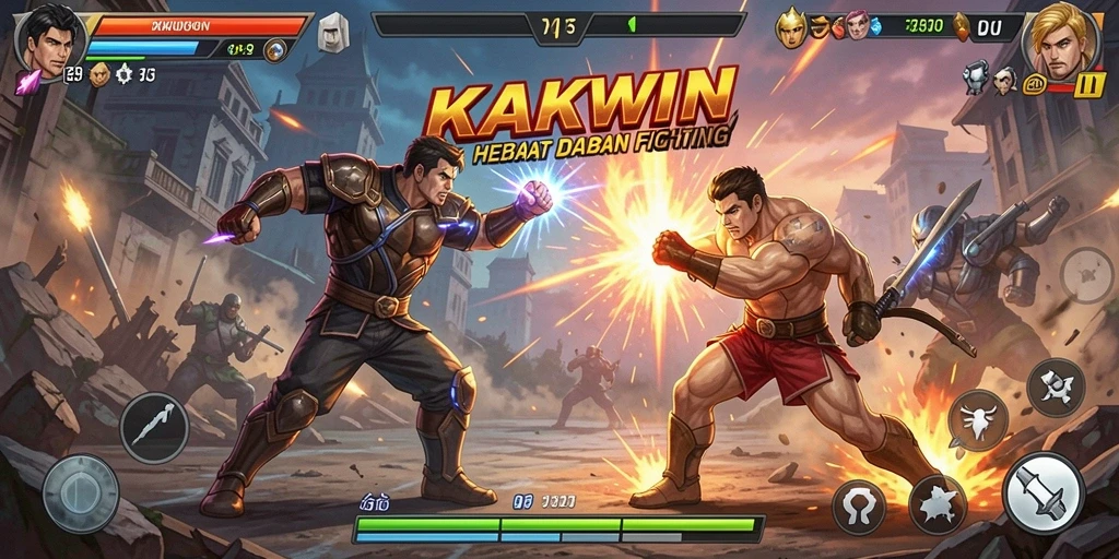 Tangkapan layar KAKWIN menunjukkan aksi pertarungan yang mendebarkan.