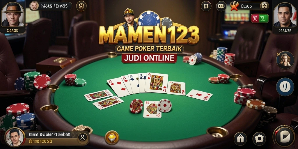 Tampilan permainan Poker yang seru dan menegangkan dalam MAMEN123.
