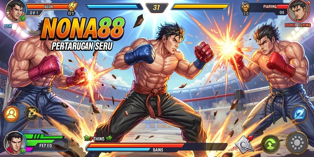 Tampilan screenshot NONA88 menunjukkan aksi pertarungan mendebarkan.