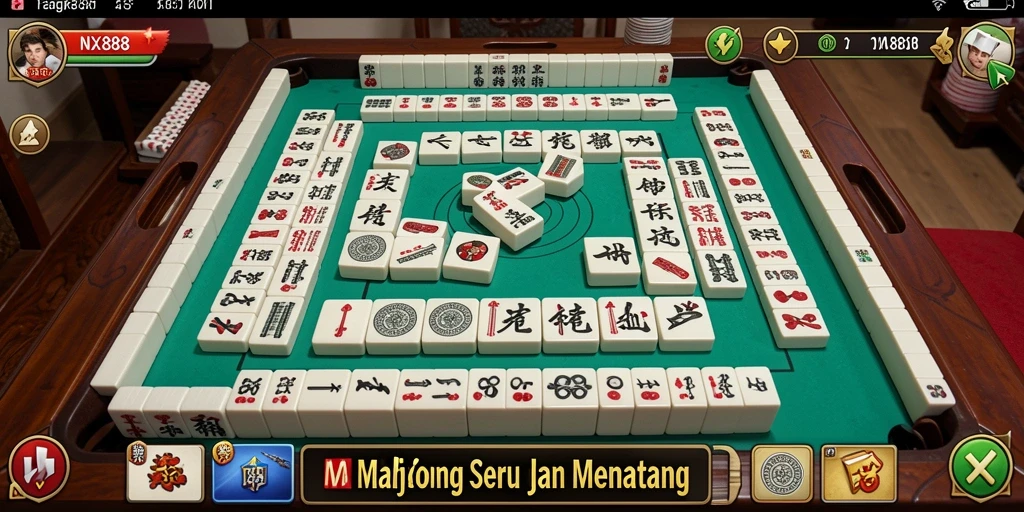 Screenshot permainan NX888 menampilkan antarmuka permainan Mahjong yang menarik.