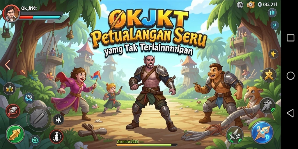 Tangkapan layar utama OKJKT menunjukkan gameplay yang penuh petualangan dan tantangan.