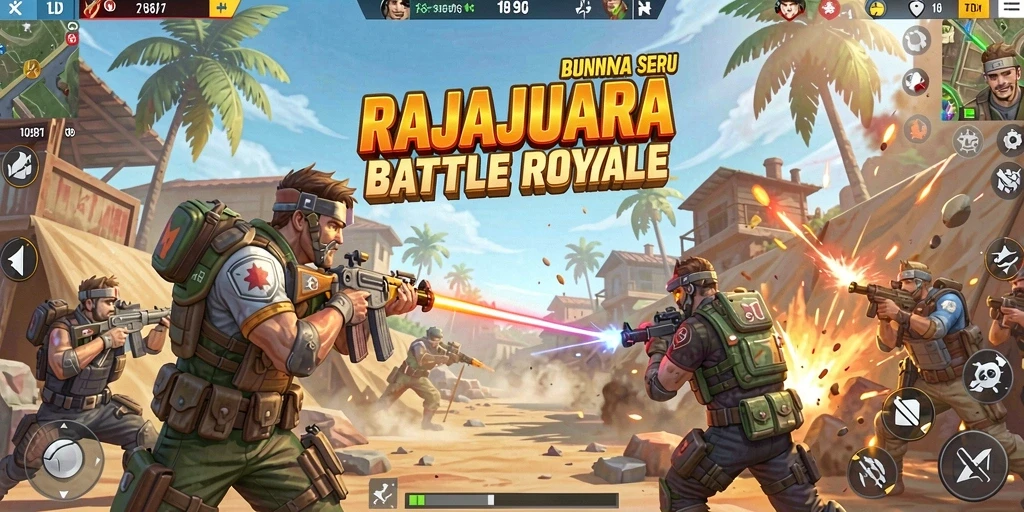 Gameplay seru dan intens dalam pertarungan Battle Royale.