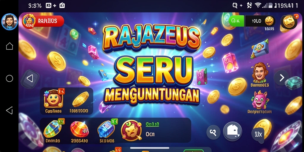 Screenshot gameplay RAJAZEUS menampilkan grafik menawan dan simbol slot yang menarik.