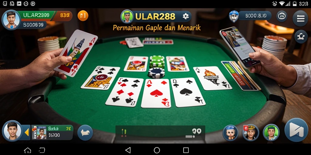 Tampilan gameplay ULAR288 dalam pertandingan Gaple yang seru.