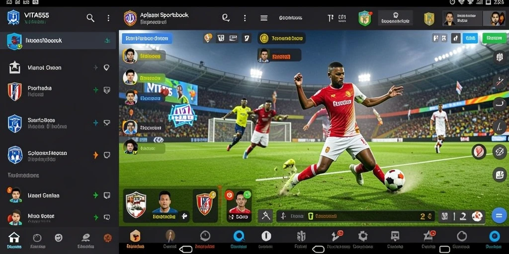 Tampilan gameplay VITA555 saat memasang taruhan olahraga.
