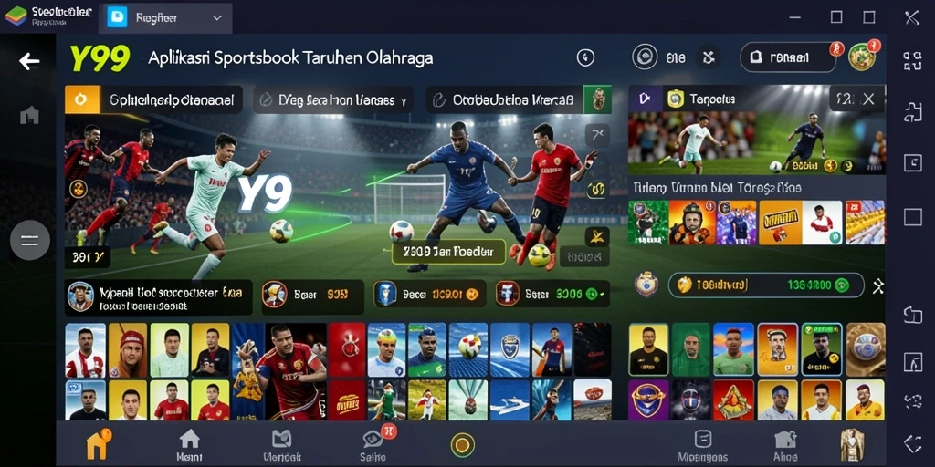 Tampilan elemen permainan taruhan olahraga Y89 yang menarik.
