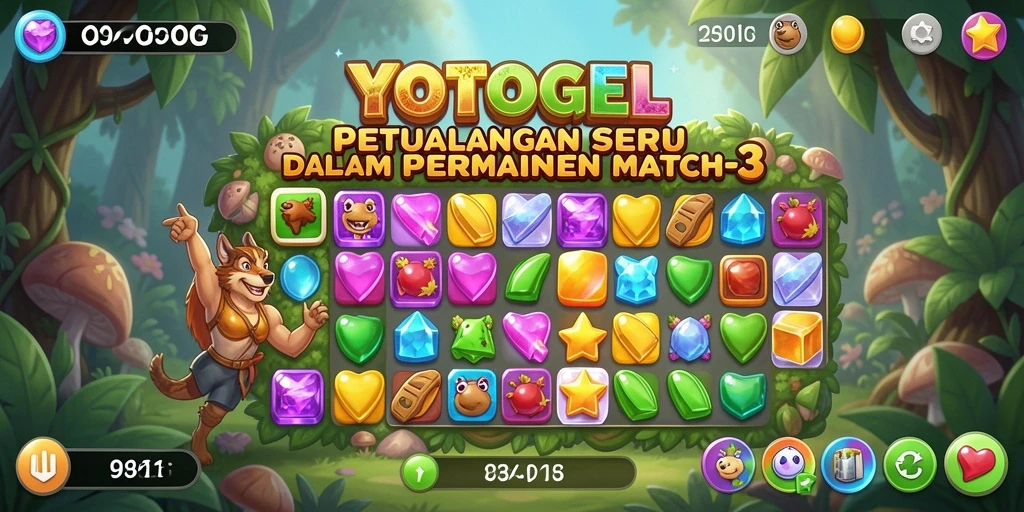 Tampilan gameplay seru YOTOGEL dalam aksi Match-3.